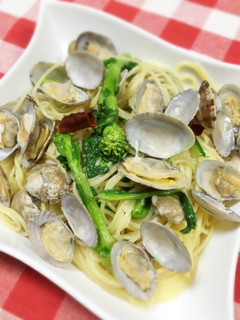 春パスタ♡あさりと菜花のアーリオオーリオ-レシピのメイン写真