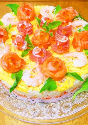 ひな祭り☆お祝いに☆寿司ケーキ-レシピのメイン写真