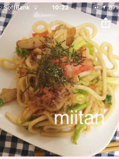 さつま揚げが決め手!胡麻油香る焼うどん-レシピのメイン写真
