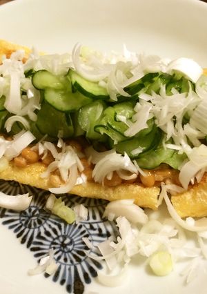 【低糖質おつまみ】あげのきゅうり納豆のせ-レシピのメイン写真