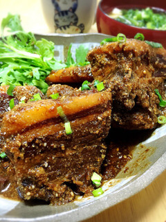 お砂糖味醂なし低糖質!豚バラで胡麻角煮-レシピのメイン写真