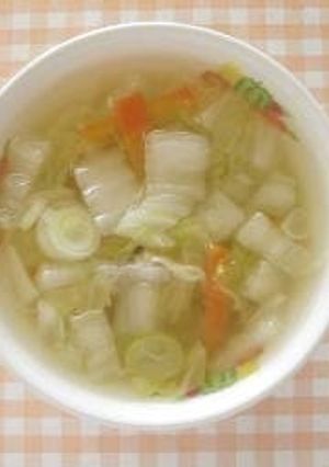 白菜とむき身のスープ ★宇都宮給食-レシピのメイン写真