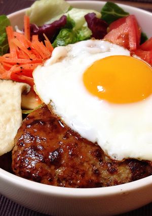 お弁当に♪簡単♥️ロコモコ*BBQソース-レシピのメイン写真