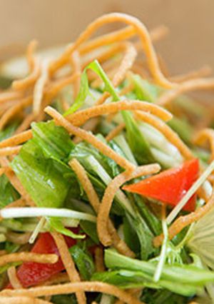 揚げそばと水菜のシンプルサラダ-レシピのメイン写真