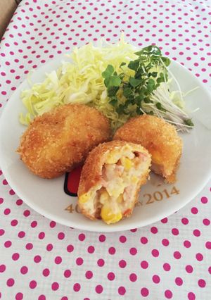 ♡コーンクリームコロッケ♡カニ風-レシピのメイン写真