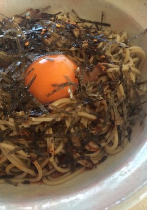 絶品！やみつき即席卵かけラー油蕎麦TKS-レシピのメイン写真