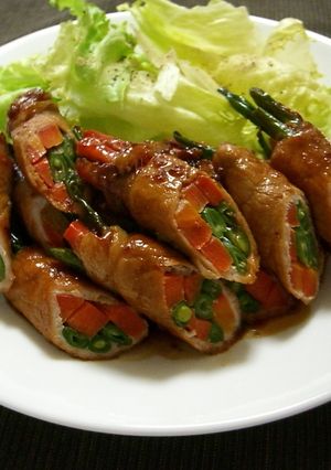 万能醤油ダレで野菜肉巻の照り焼き-レシピのメイン写真
