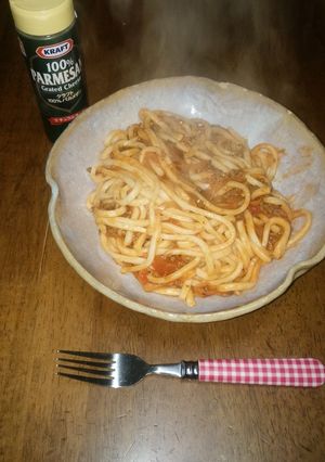 昨夜のミートソースでミートうどん-レシピのメイン写真