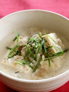 レンジで簡単!豆腐入り豆乳スープ-レシピのメイン写真