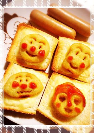 アンパンマンポテト♡デコ♡トースト-レシピのメイン写真
