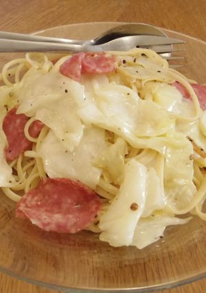 キャベツとサラミのオイルパスタ-レシピのメイン写真