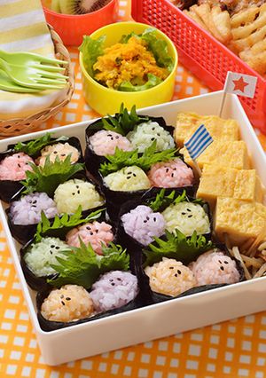 デコふりで！ 2色ごはんの軍艦おにぎり-レシピのメイン写真