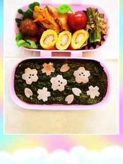 簡単!のせるだけ!桜の春弁当♡-レシピのメイン写真