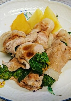 菜の花の豚肉巻きオイスターソース風味-レシピのメイン写真