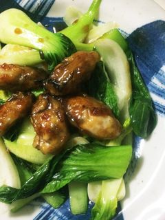 牡蠣の照り焼き青梗菜炒め-レシピのメイン写真