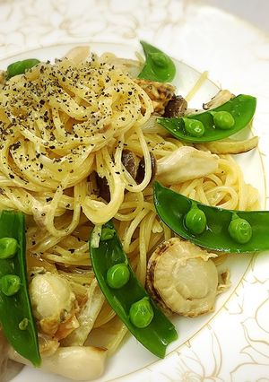 春かおるホタテのクリームパスタ-レシピのメイン写真