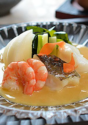 鱈と海老と蕪☆豆乳酢味噌ソース-レシピのメイン写真