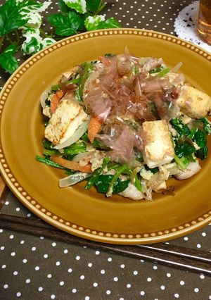 野菜たっぷり♡ほうれん草のチャンプルー-レシピのメイン写真