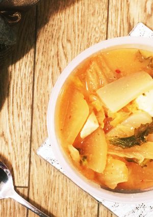 味噌汁にキムチで⁈豆腐＊チゲスープ♡-レシピのメイン写真