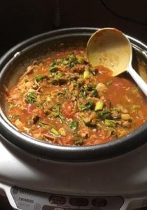 残り物と菜の花のトマト煮込み-レシピのメイン写真