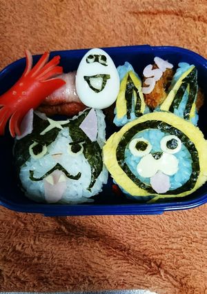 キャラ弁妖怪ｳｫｯﾁフユニャンうさピョン-レシピのメイン写真