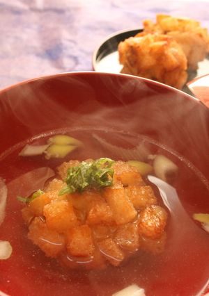 なめろうのかのこ揚げお椀仕立て-レシピのメイン写真