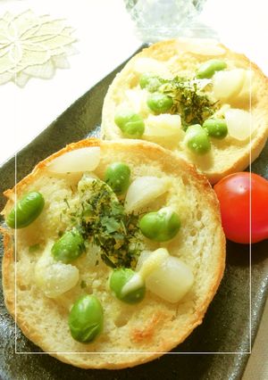バター風味　花らっきょ×粉わかめトースト-レシピのメイン写真