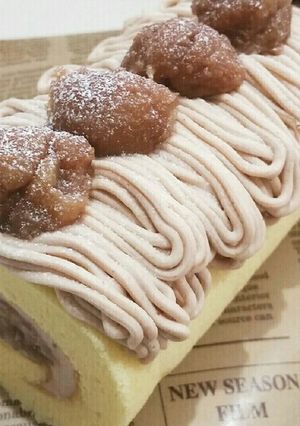 ふわふわ❤モンブランロールケーキ♪-レシピのメイン写真