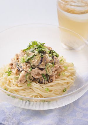 豚肉と夏野菜の冷やしごまみそラーメン-レシピのメイン写真