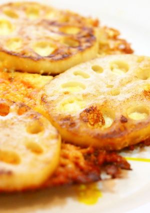 れんこんのカリカリチーズ焼き！-レシピのメイン写真