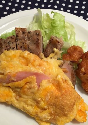 ハムとチーズのオムレツ-レシピのメイン写真