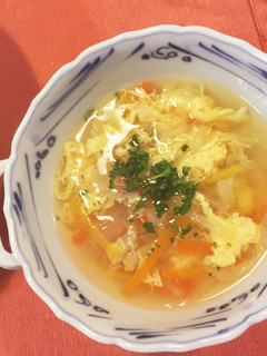 野菜とふわふわ卵スープ コンソメ味-レシピのメイン写真