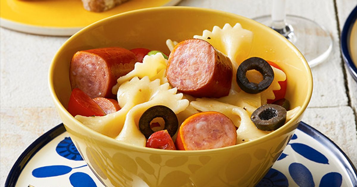 サラダパスタ　cp➕pico たんぱく質が摂れる！ ローストチキンのパスタサラダ