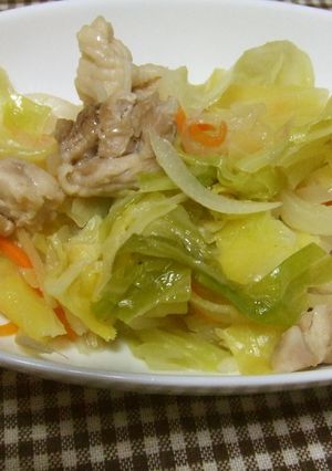 減塩鶏モモ肉ごま油漬けと野菜の酒蒸し-レシピのメイン写真