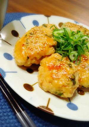 ＊鶏ひき肉とはんぺんの梅しそ照り焼き＊-レシピのメイン写真