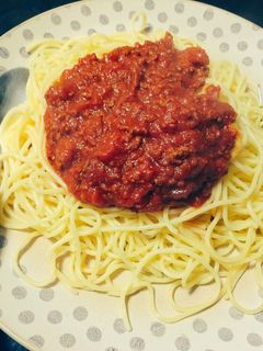 ミートソースパスタ-レシピのメイン写真