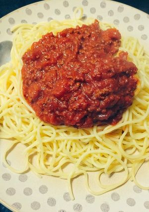 ミートソースパスタ-レシピのメイン写真