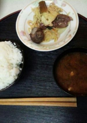 血管ダイエット食682（焼きそば定食）-レシピのメイン写真