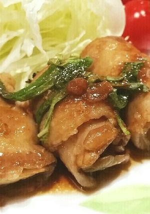さっぱり梅肉照り焼き❤舞茸の肉巻き♪-レシピのメイン写真