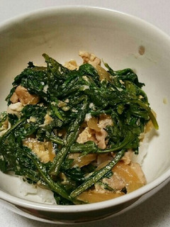 春菊たっぷり親子丼-レシピのメイン写真