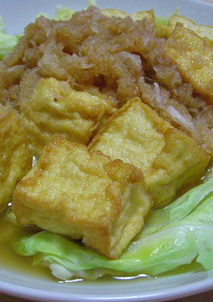 レンジで簡単！春キャベツと厚揚げの煮浸し-レシピのメイン写真