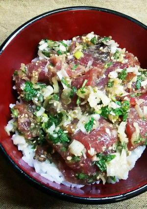 簡単!鰹DEゴマたっぷりの漬け丼♪-レシピのメイン写真