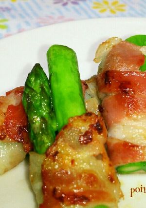 まるごとアスパラのベーコン巻き(油なし)-レシピのメイン写真