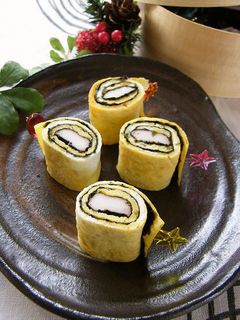 お弁当❀可愛いかにかま入りくるくる卵焼き-レシピのメイン写真