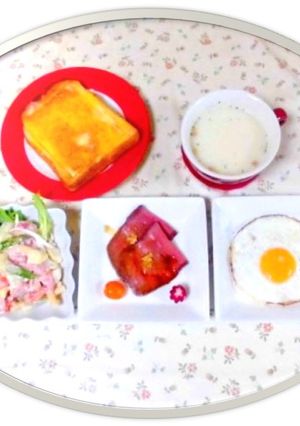 バタートーストでカフェ風モーニングセット-レシピのメイン写真