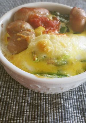 ラーマと地場ほうれん草のココット-レシピのメイン写真