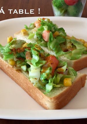 キャベツのっけ♫パワートースト-レシピのメイン写真