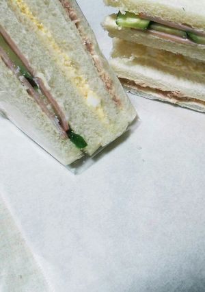 昔ながら＊母の味＊角ハムのサンドイッチ-レシピのメイン写真