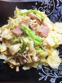 春キャベツと桜エビの春の素麺チャンプルー-レシピのメイン写真