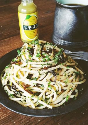 大葉たっぷり塩昆布バターパスタ-レシピのメイン写真